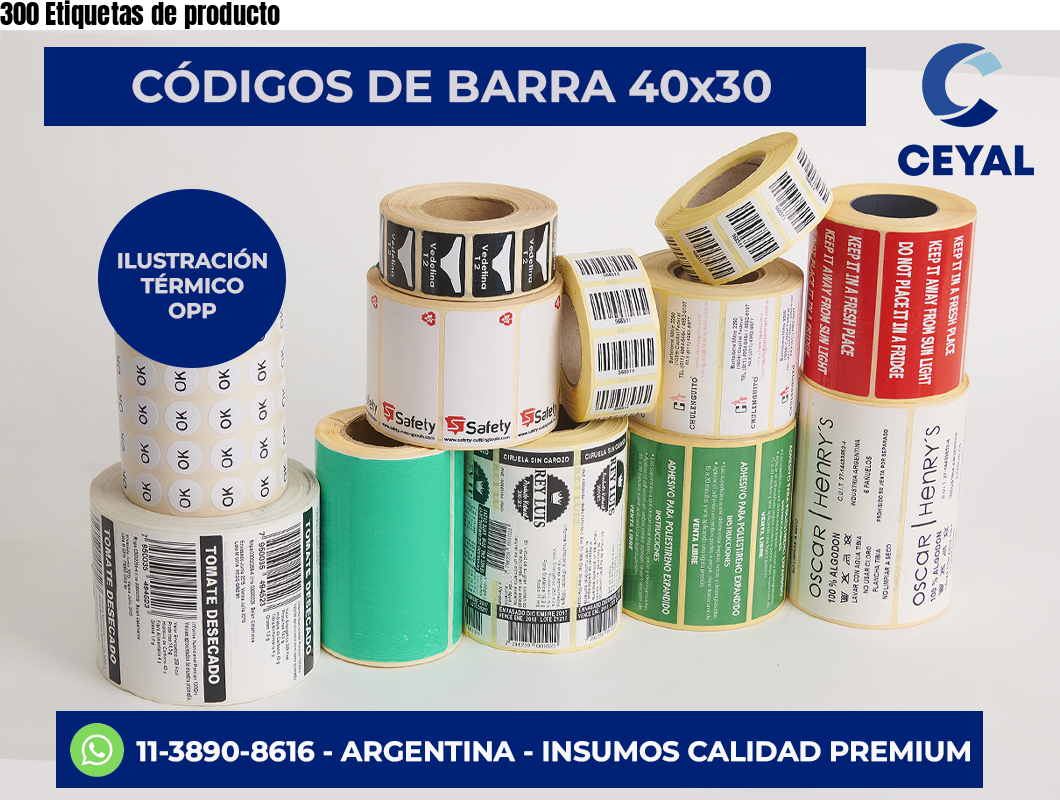 300 Etiquetas de producto