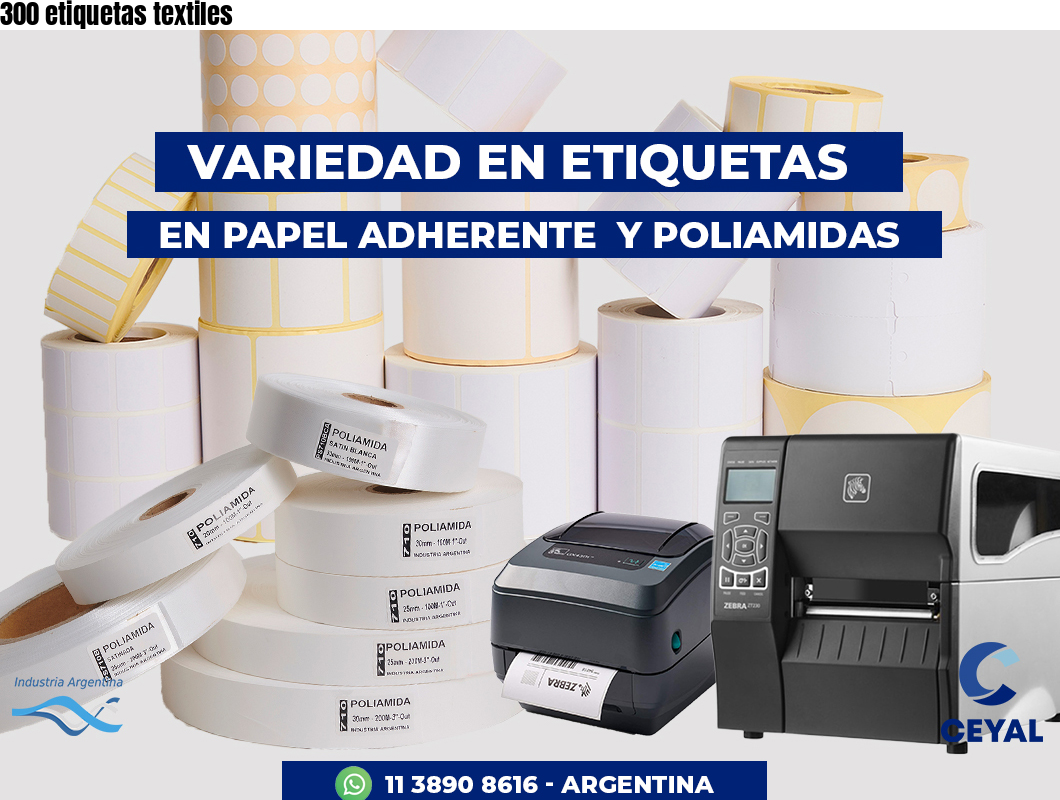 300 etiquetas textiles