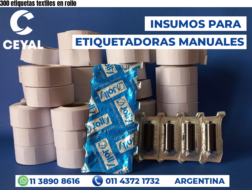 300 etiquetas textiles en rollo