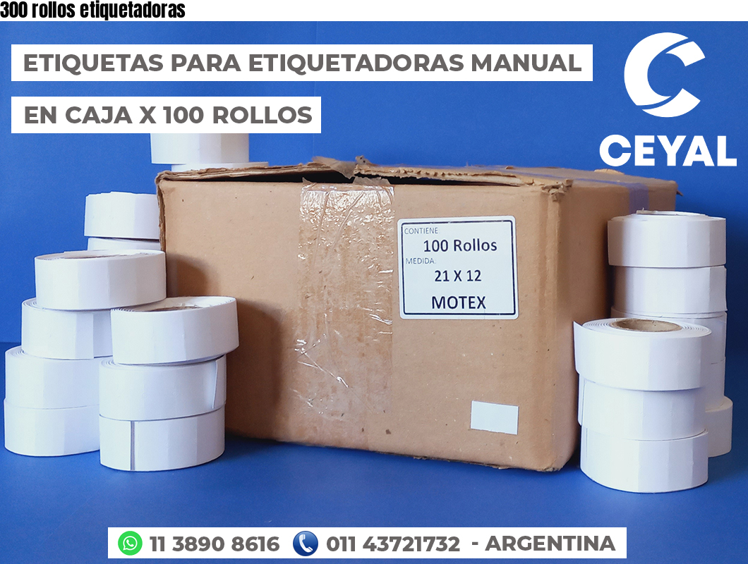 300 rollos etiquetadoras