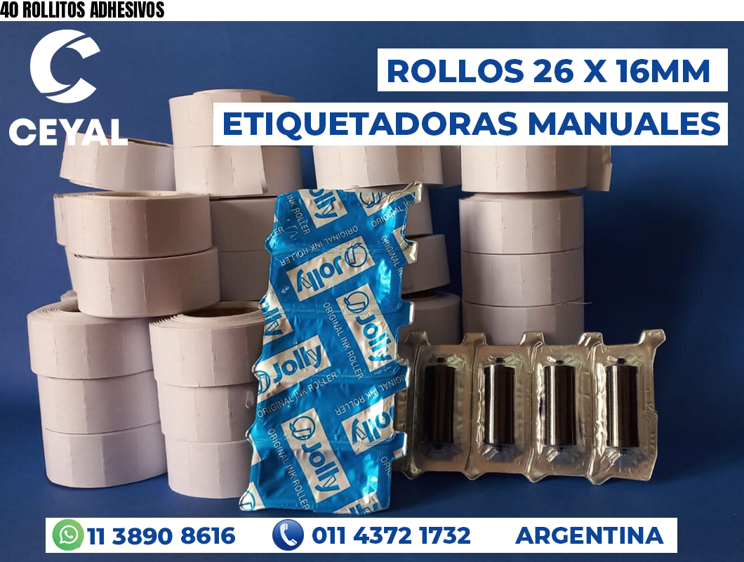 40 ROLLITOS ADHESIVOS