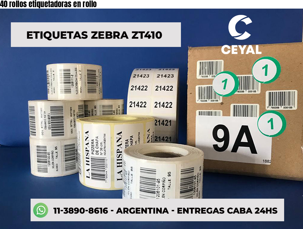 40 rollos etiquetadoras en rollo