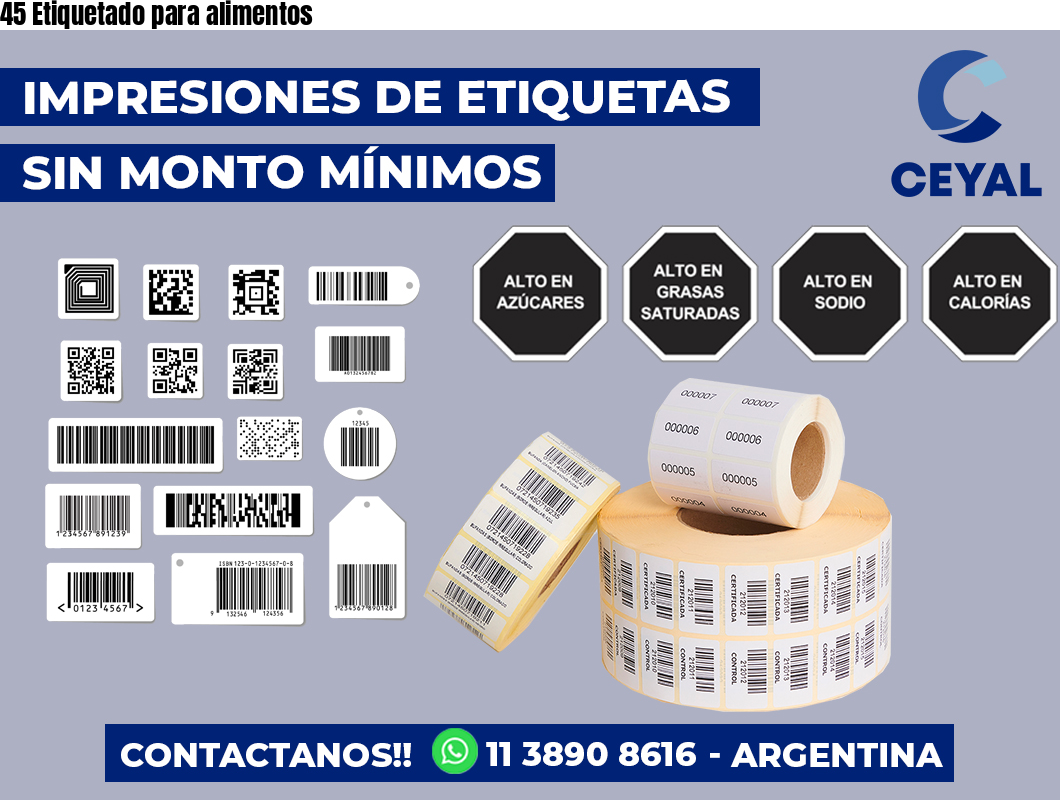 45 Etiquetado para alimentos