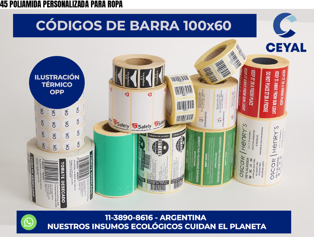45 POLIAMIDA PERSONALIZADA PARA ROPA