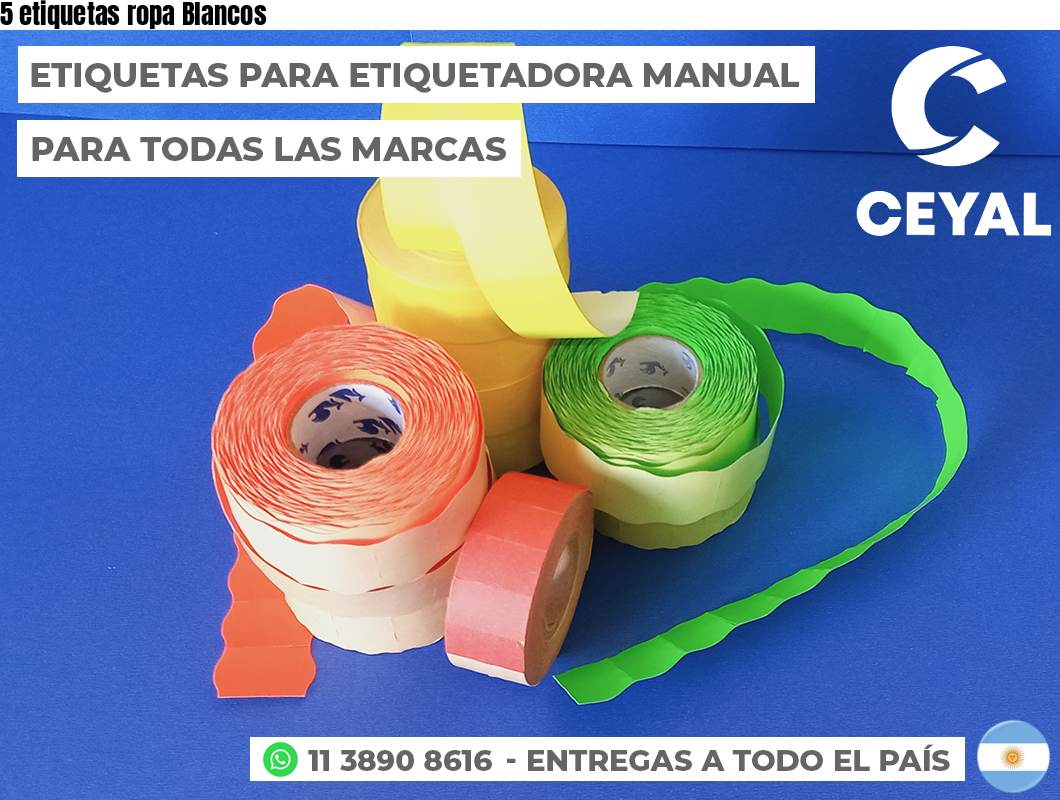 5 etiquetas ropa Blancos