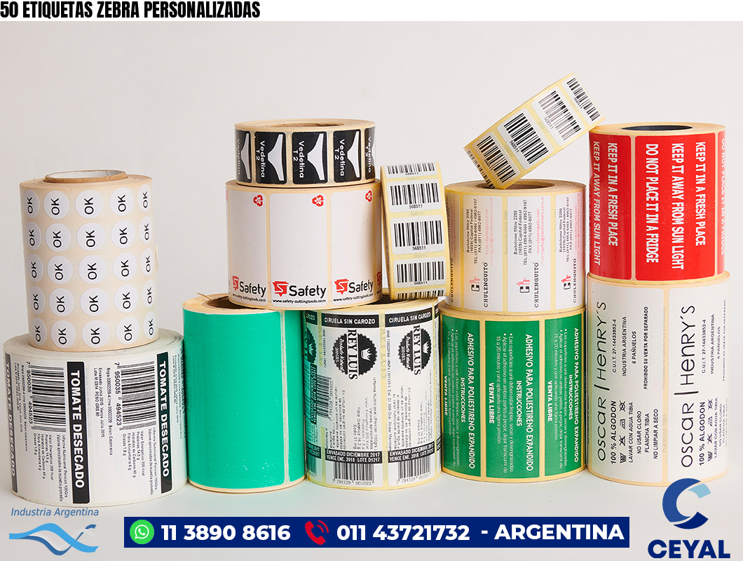 50 ETIQUETAS ZEBRA PERSONALIZADAS