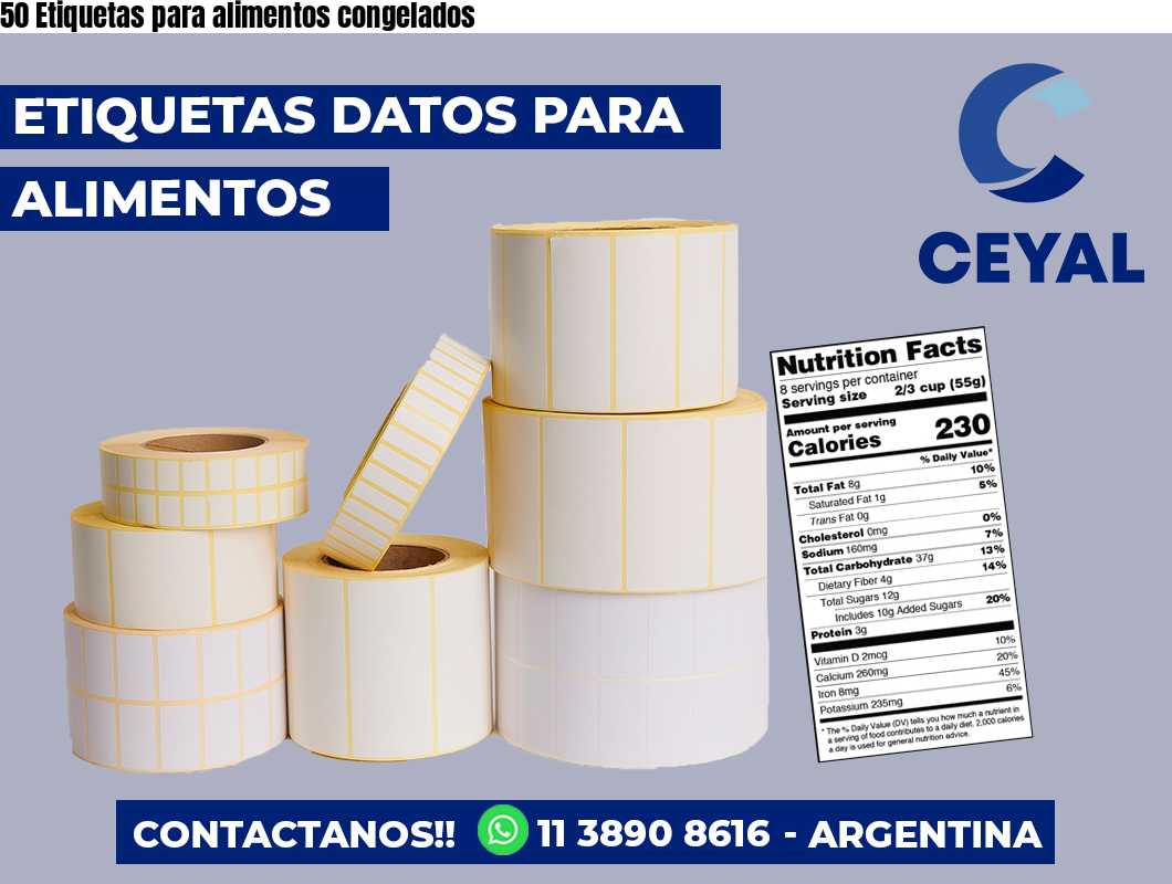 50 Etiquetas para alimentos congelados