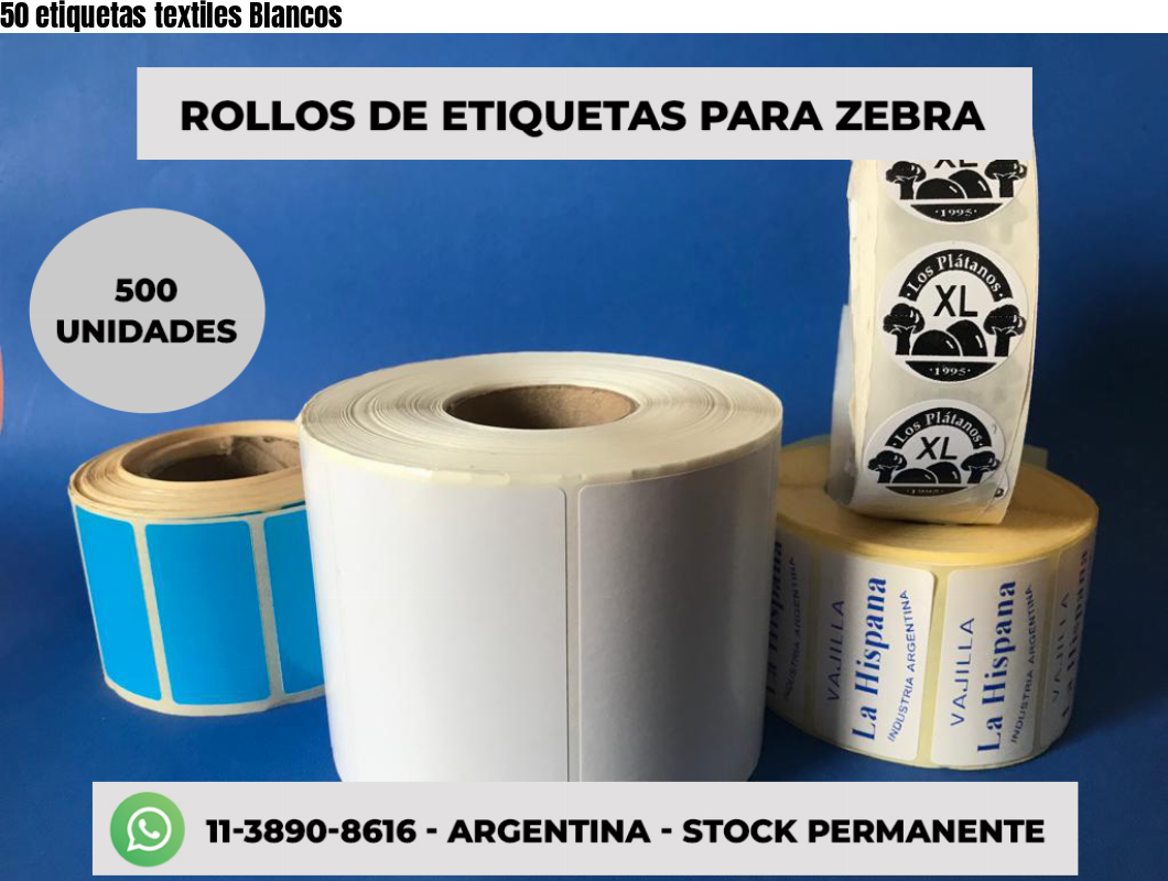 50 etiquetas textiles Blancos