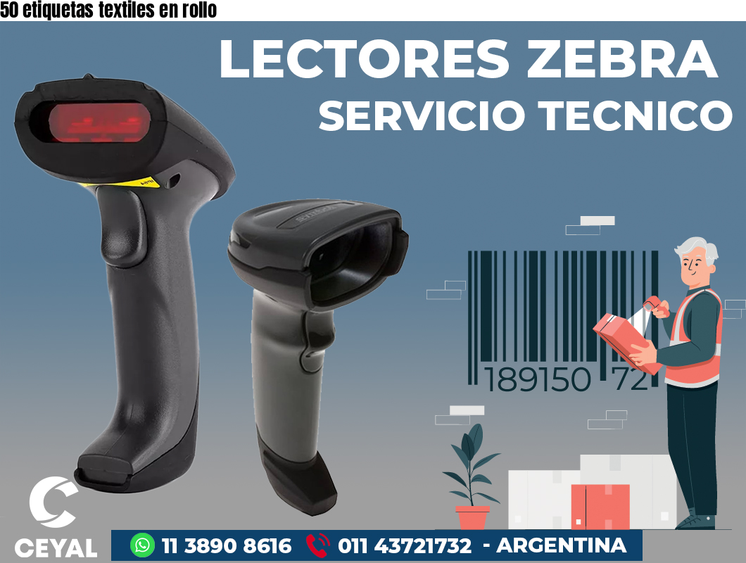 50 etiquetas textiles en rollo