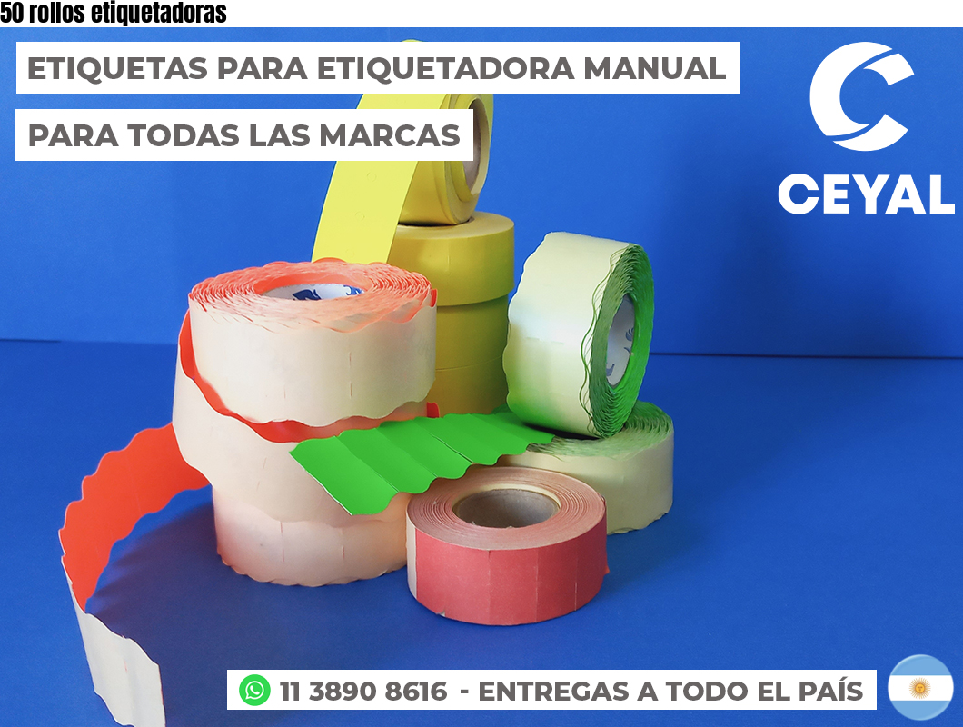 50 rollos etiquetadoras