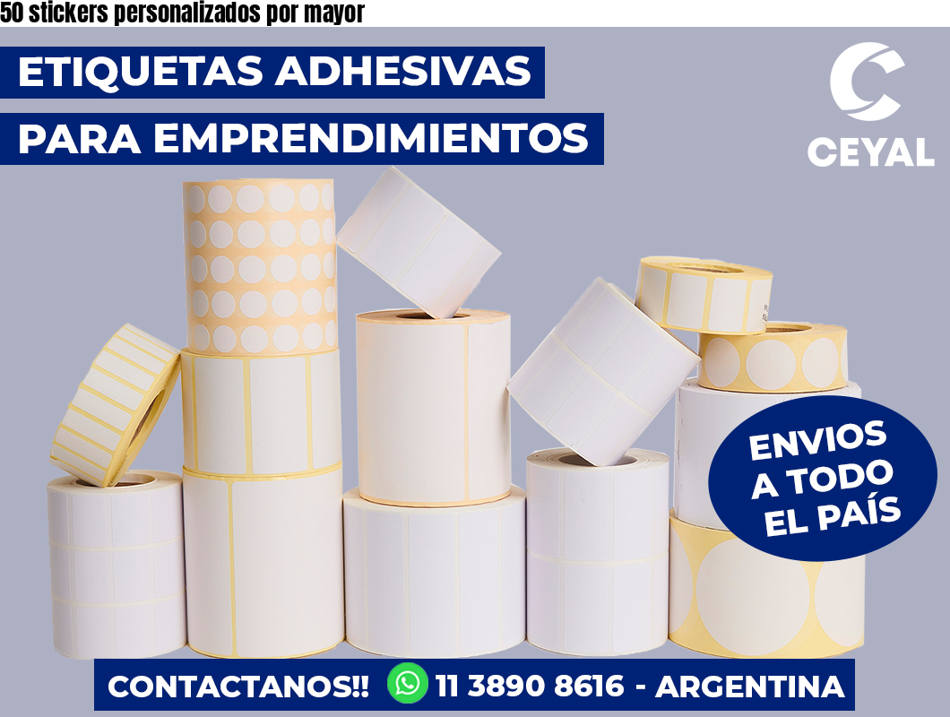 50 stickers personalizados por mayor