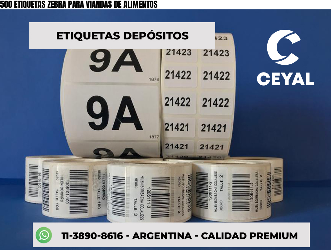 500 ETIQUETAS ZEBRA PARA VIANDAS DE ALIMENTOS