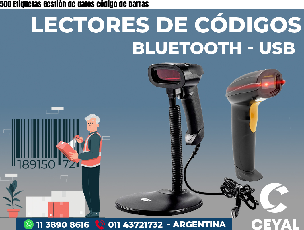 500 Etiquetas Gestión de datos código de barras
