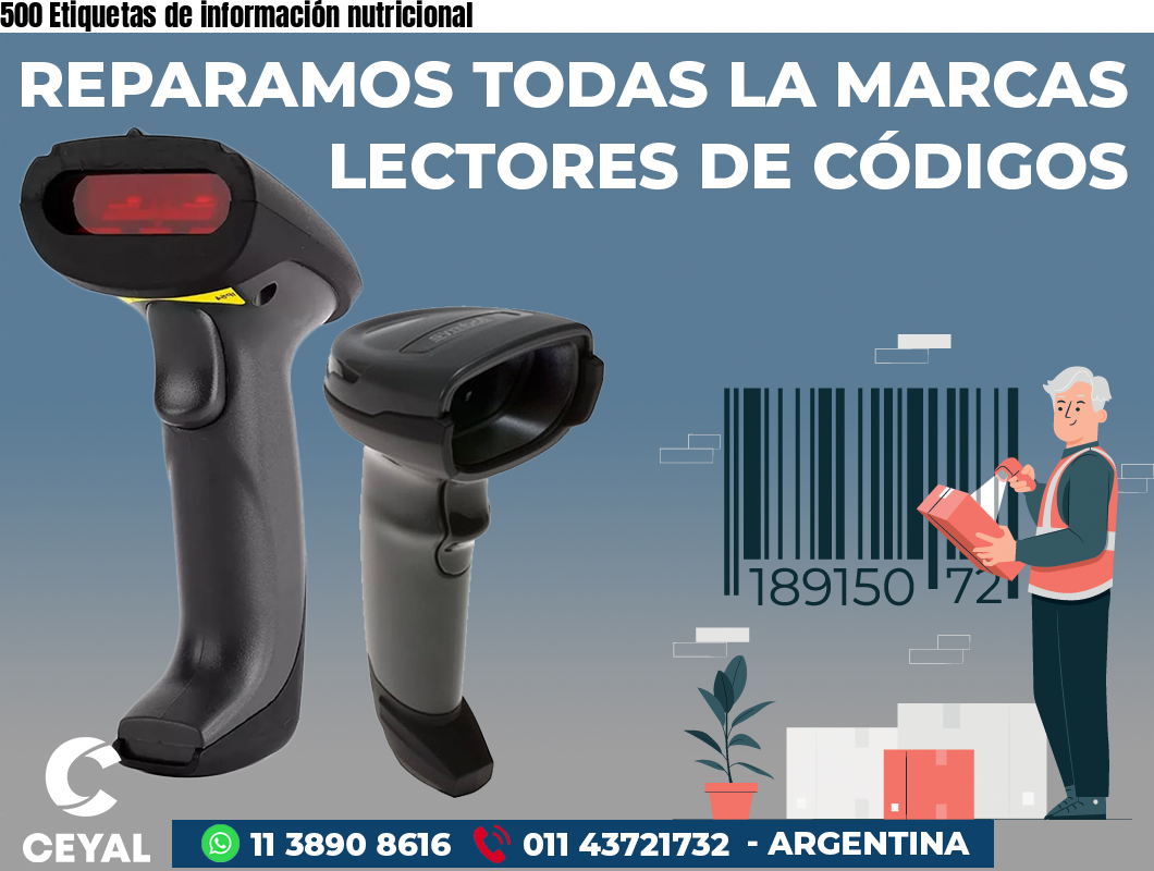 500 Etiquetas de información nutricional