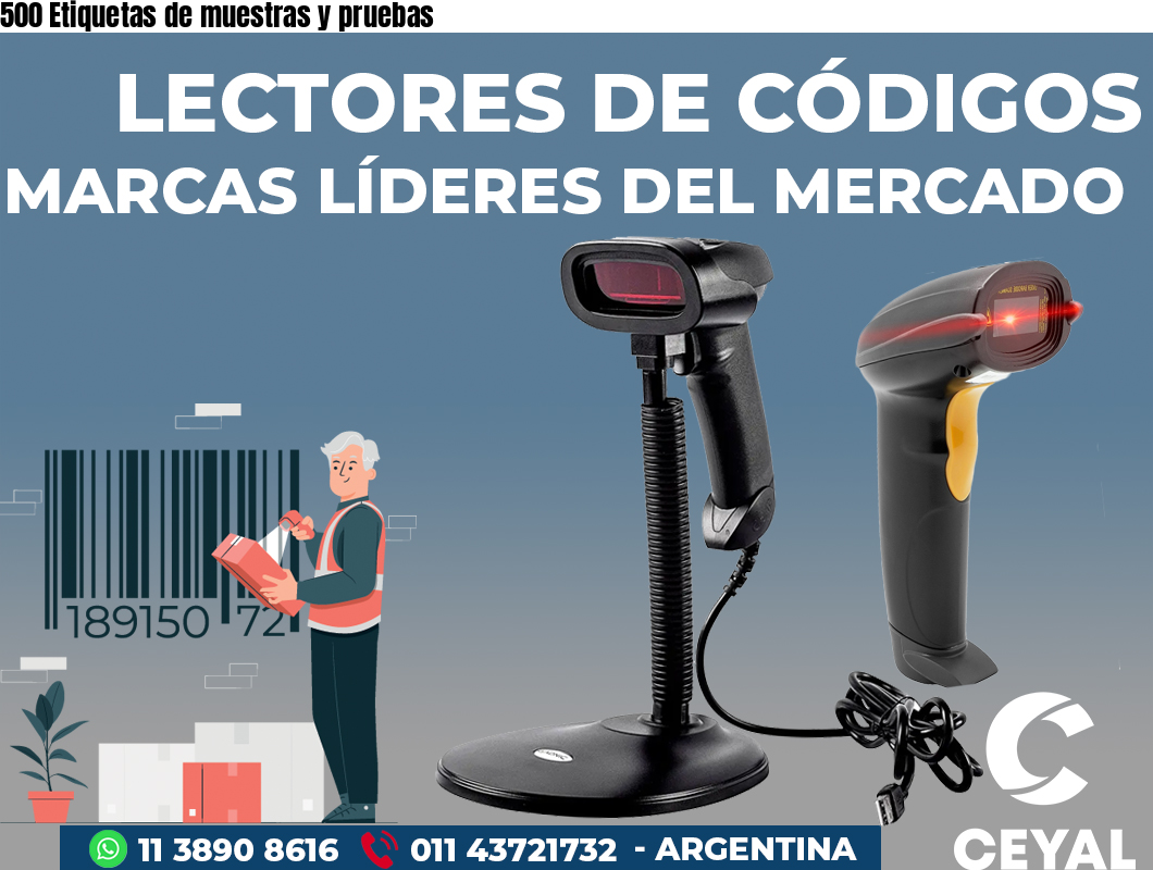500 Etiquetas de muestras y pruebas