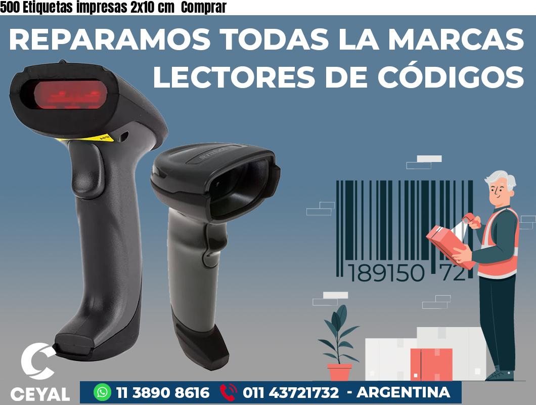 500 Etiquetas impresas 2x10 cm  Comprar