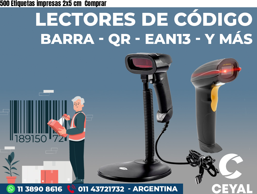 500 Etiquetas impresas 2x5 cm Comprar
