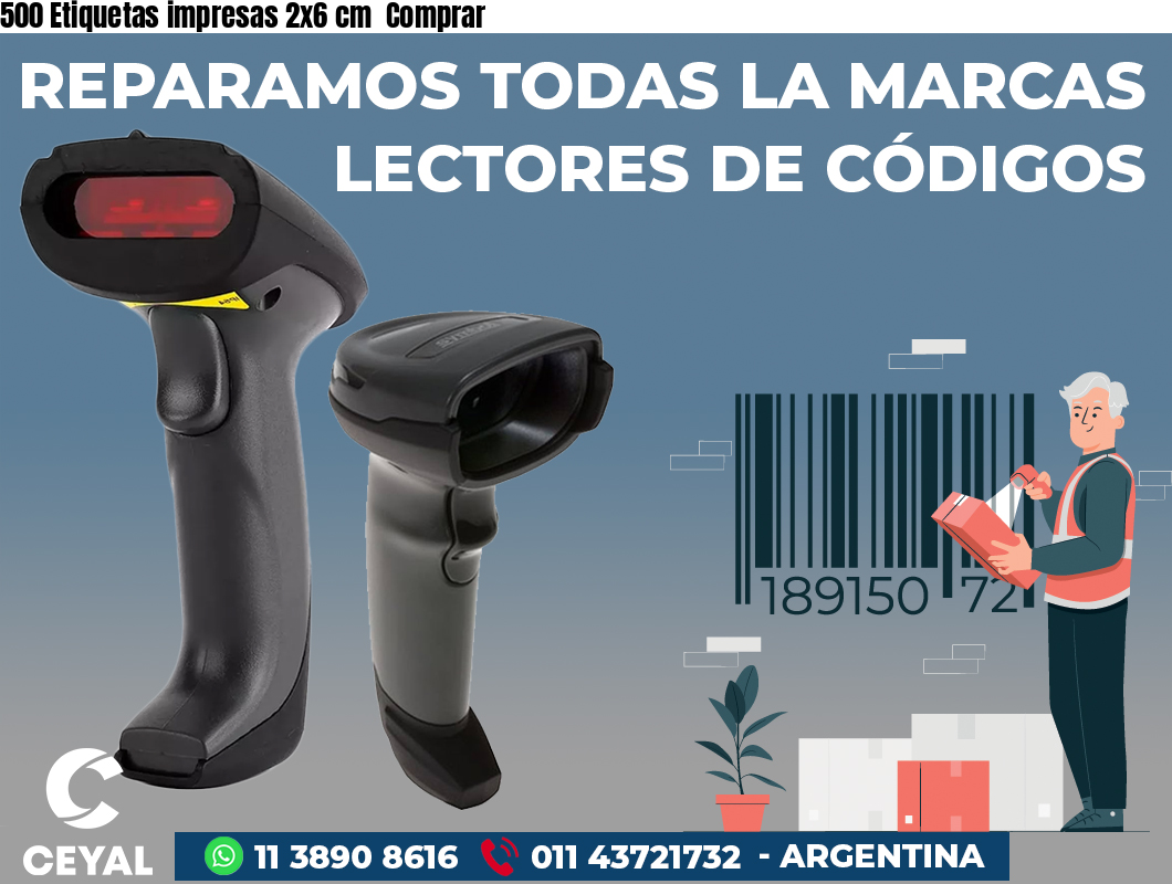 500 Etiquetas impresas 2x6 cm  Comprar