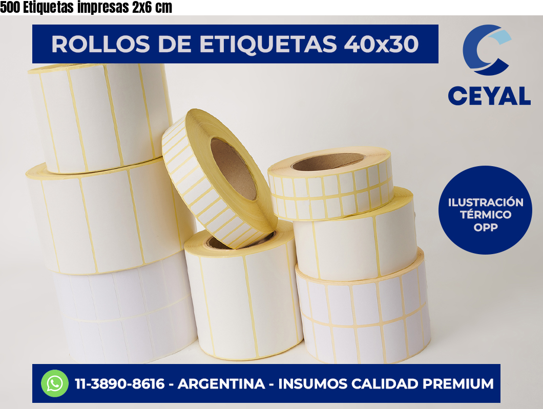 500 Etiquetas impresas 2×6 cm