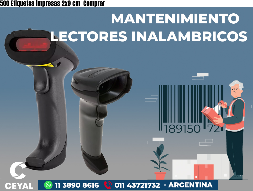 500 Etiquetas impresas 2x9 cm  Comprar
