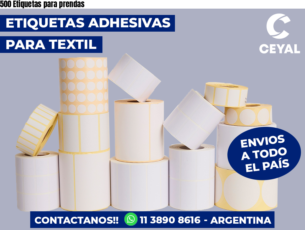 500 Etiquetas para prendas