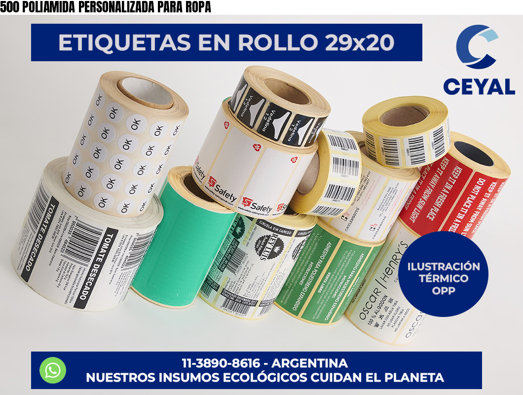 500 POLIAMIDA PERSONALIZADA PARA ROPA