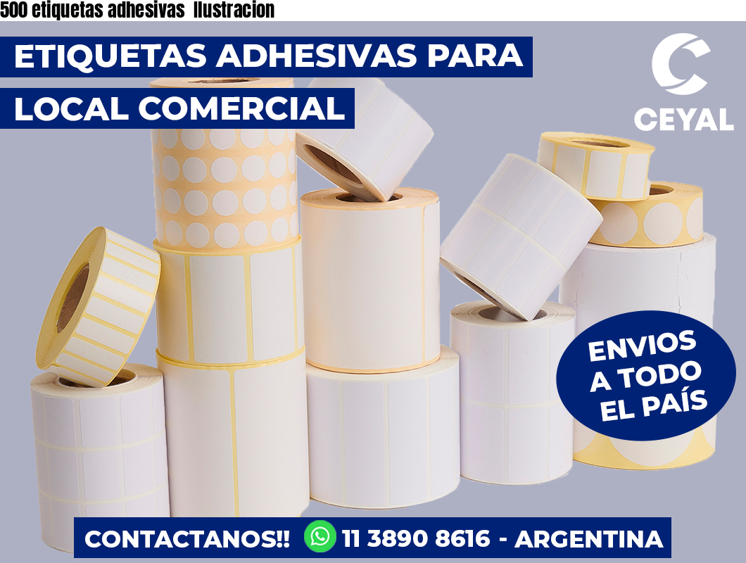 500 etiquetas adhesivas  Ilustracion
