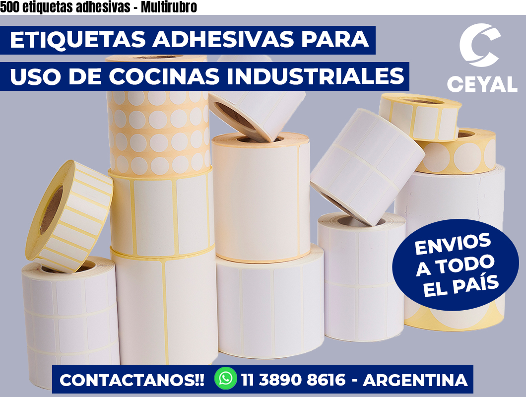 500 etiquetas adhesivas – Multirubro