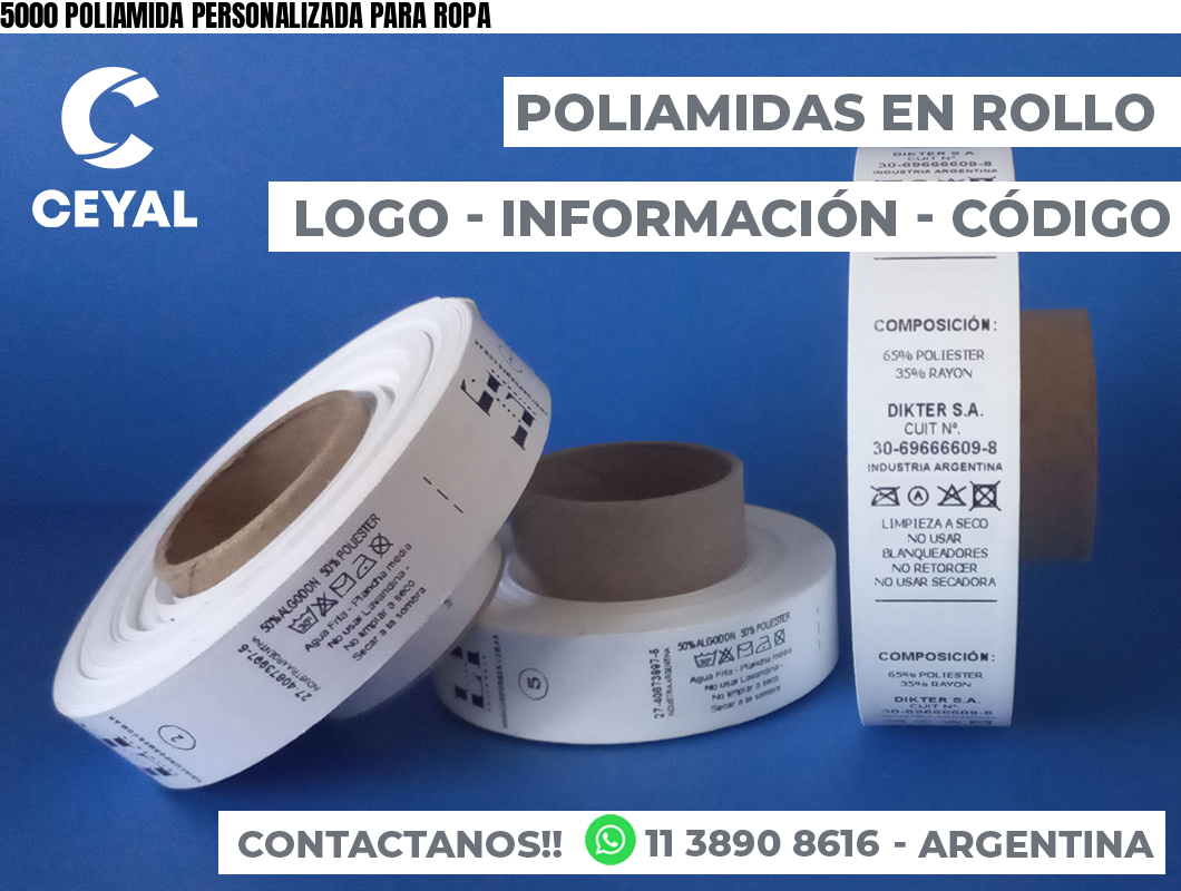 5000 POLIAMIDA PERSONALIZADA PARA ROPA