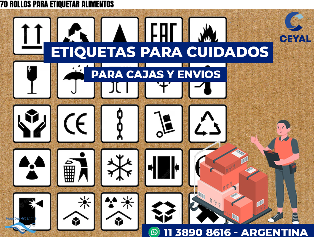 70 ROLLOS PARA ETIQUETAR ALIMENTOS