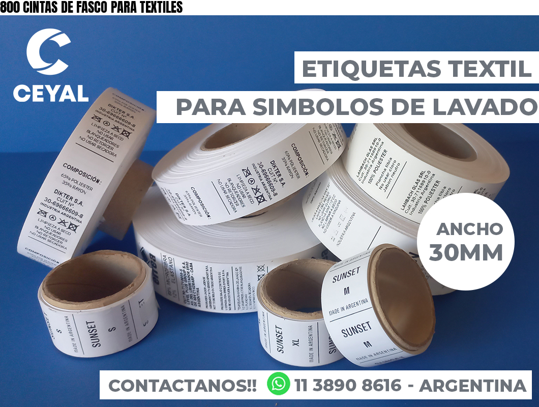 800 CINTAS DE FASCO PARA TEXTILES