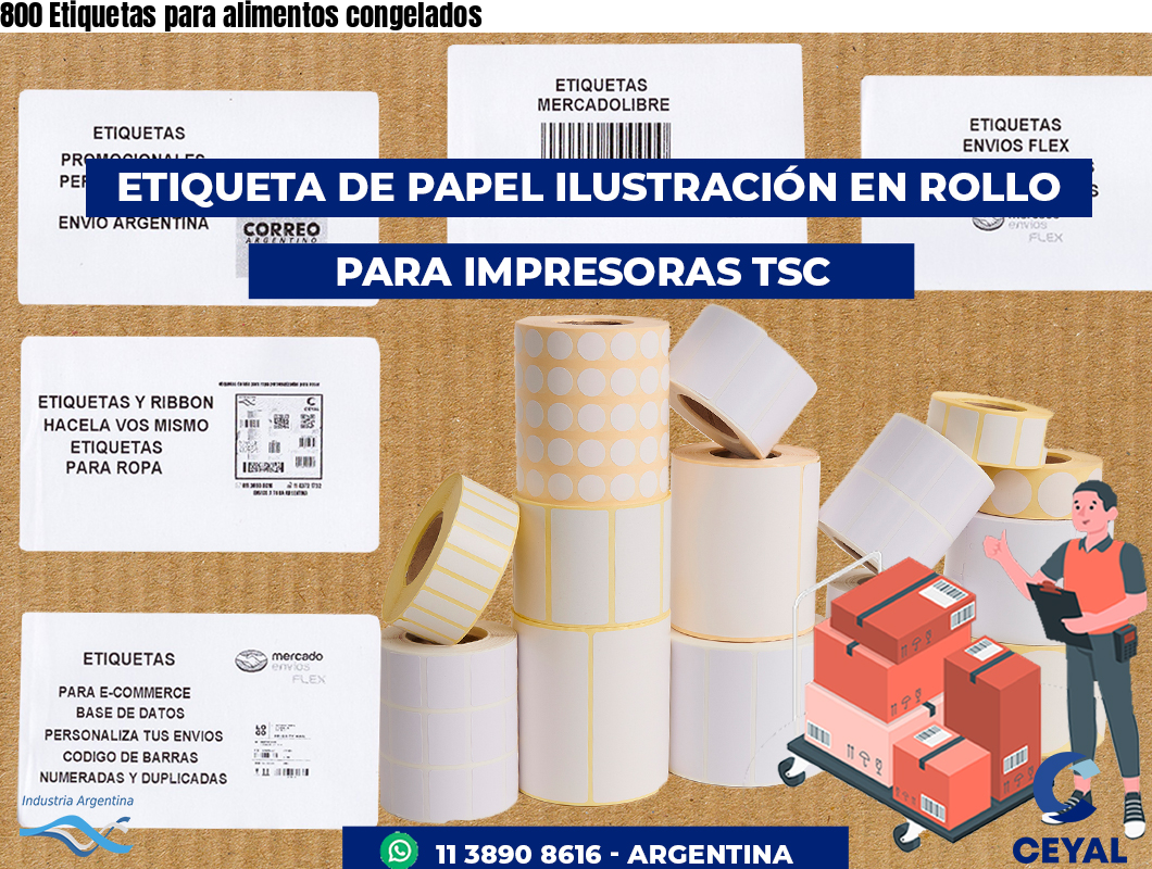 800 Etiquetas para alimentos congelados