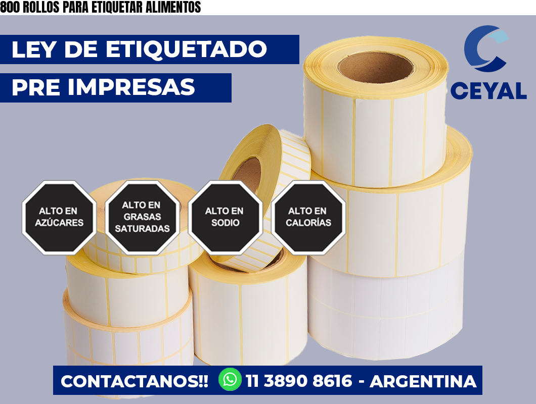 800 ROLLOS PARA ETIQUETAR ALIMENTOS