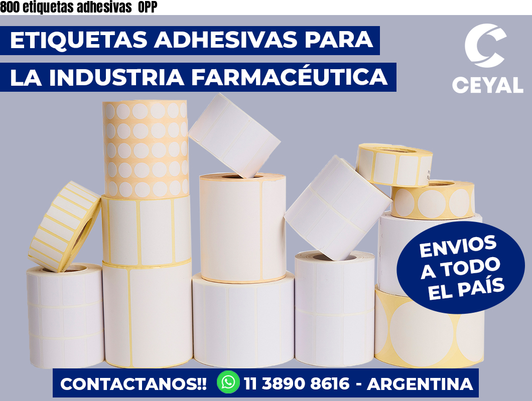 800 etiquetas adhesivas OPP
