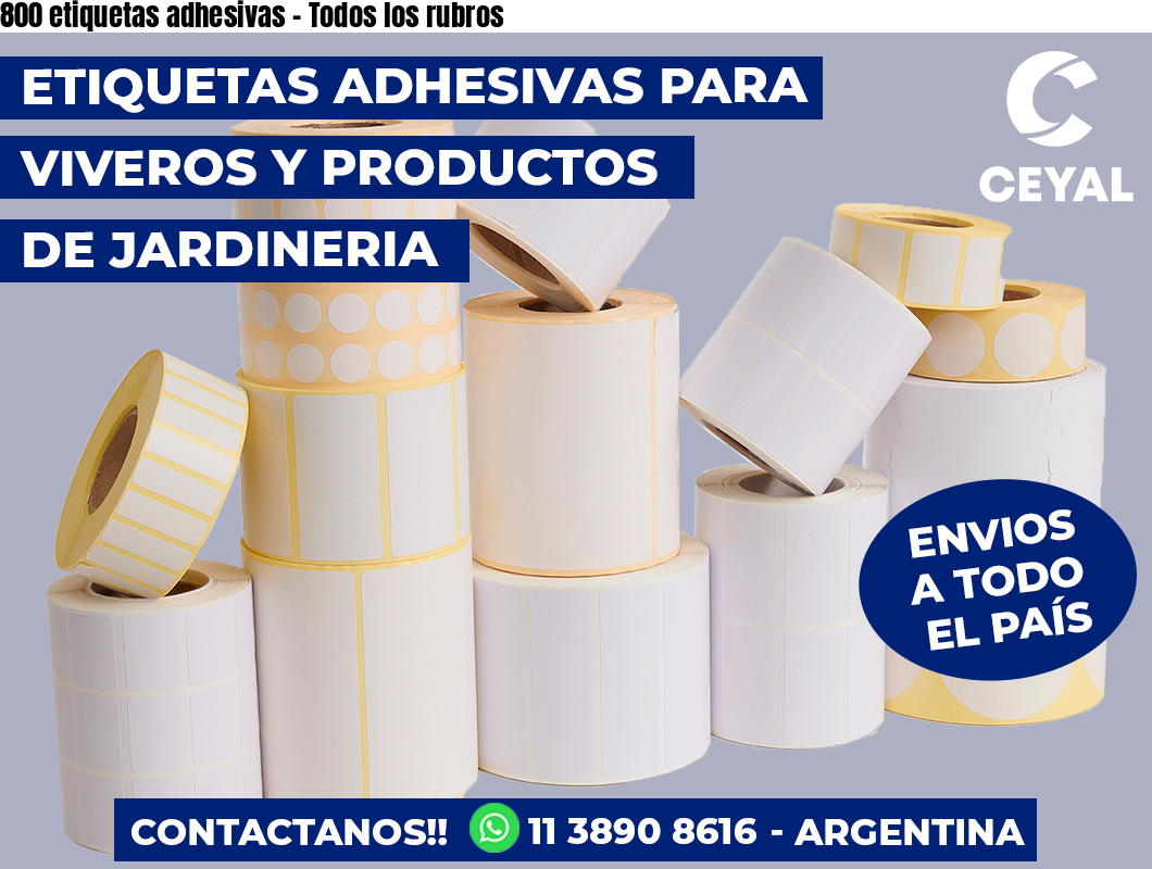 800 etiquetas adhesivas – Todos los rubros