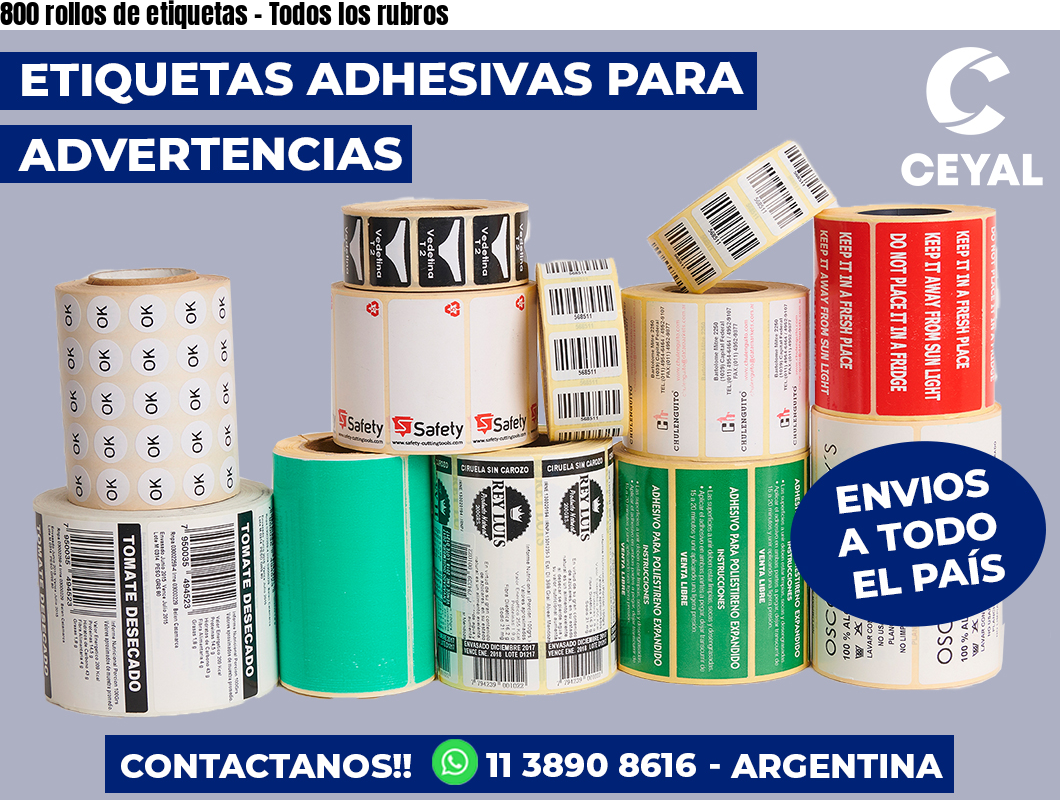800 rollos de etiquetas - Todos los rubros