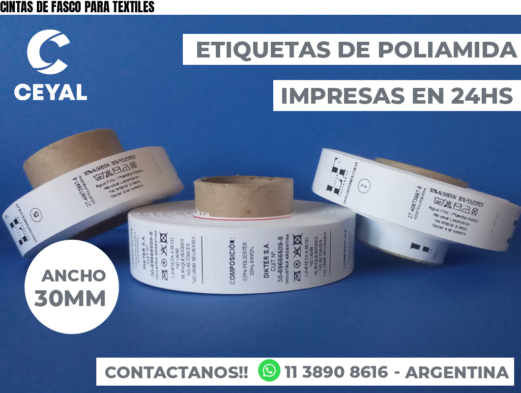 CINTAS DE FASCO PARA TEXTILES