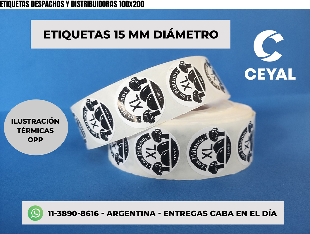 ETIQUETAS DESPACHOS Y DISTRIBUIDORAS 100x200