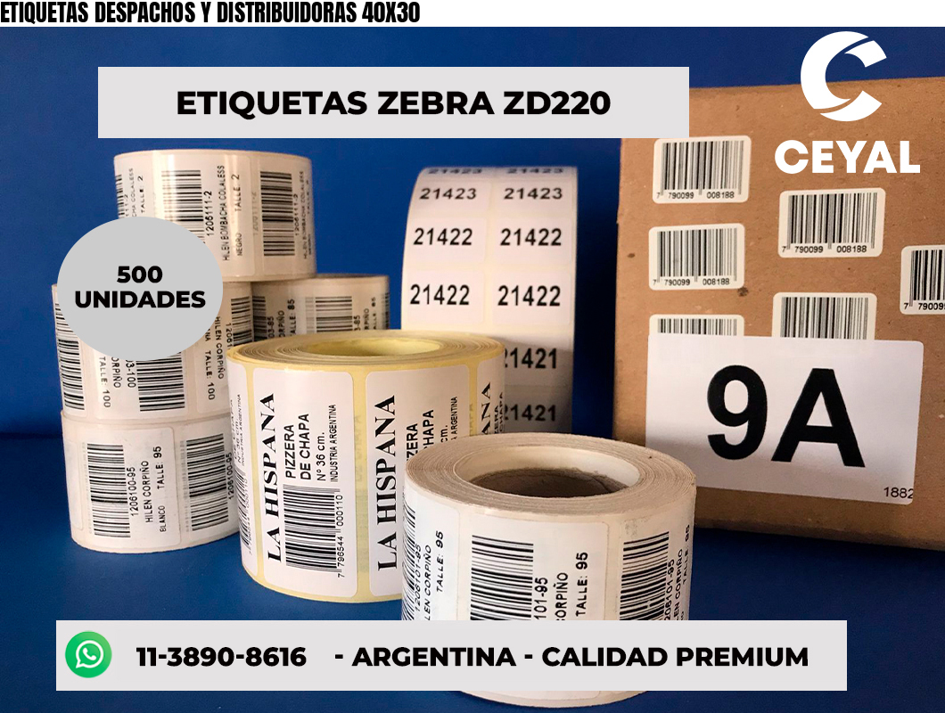 ETIQUETAS DESPACHOS Y DISTRIBUIDORAS 40X30