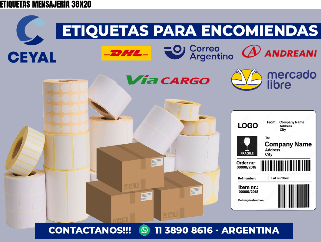 ETIQUETAS MENSAJERÍA 38X20