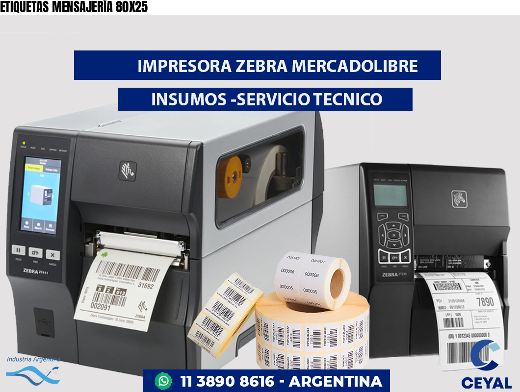 ETIQUETAS MENSAJERÍA 80X25