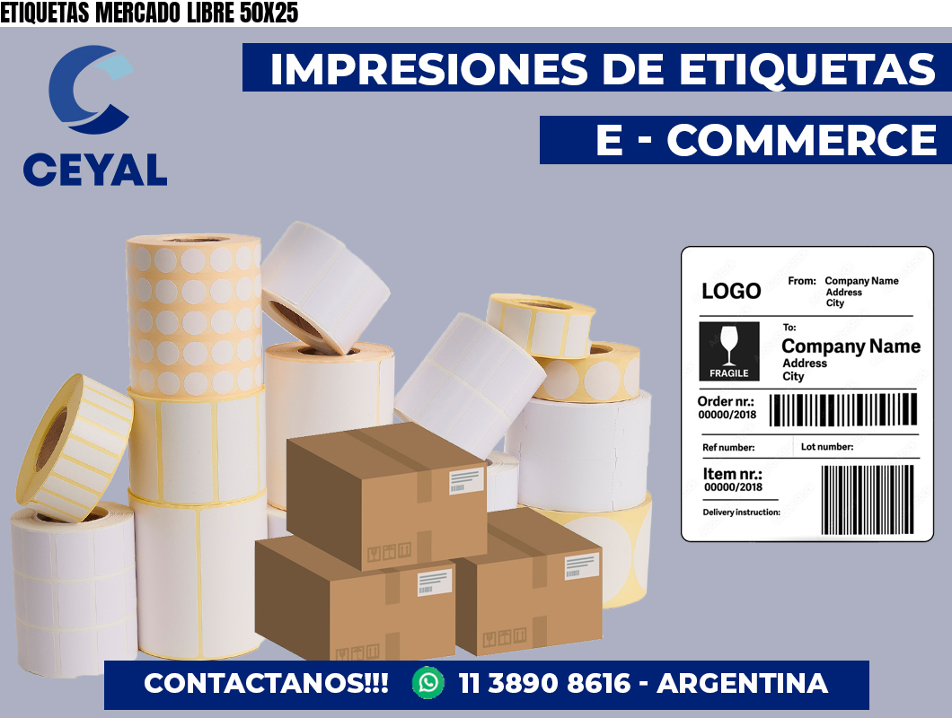 ETIQUETAS MERCADO LIBRE 50X25