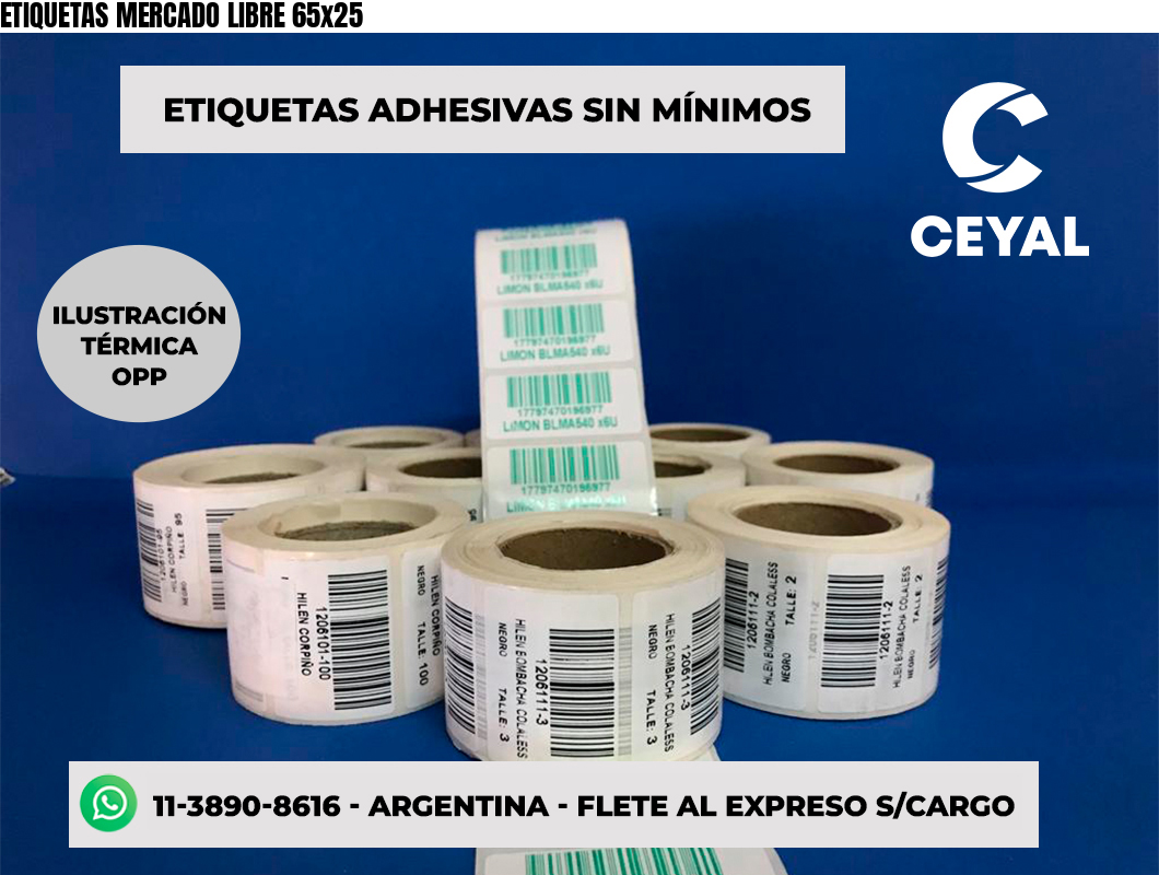 ETIQUETAS MERCADO LIBRE 65x25