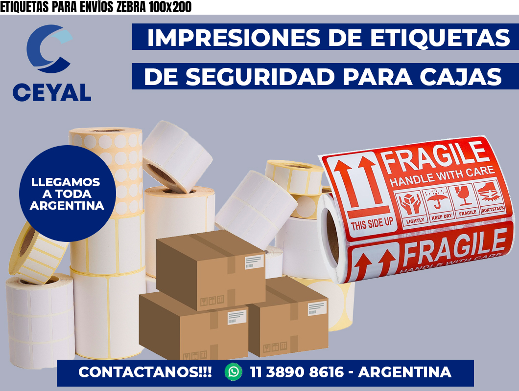 ETIQUETAS PARA ENVÍOS ZEBRA 100×200