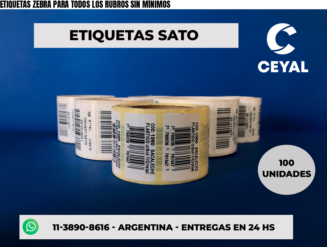 ETIQUETAS ZEBRA PARA TODOS LOS RUBROS SIN MÍNIMOS
