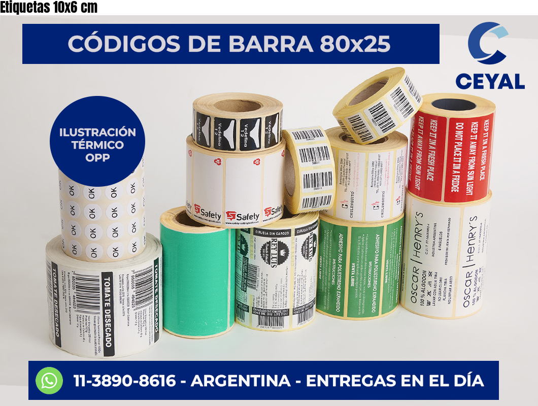 Etiquetas 10×6 cm