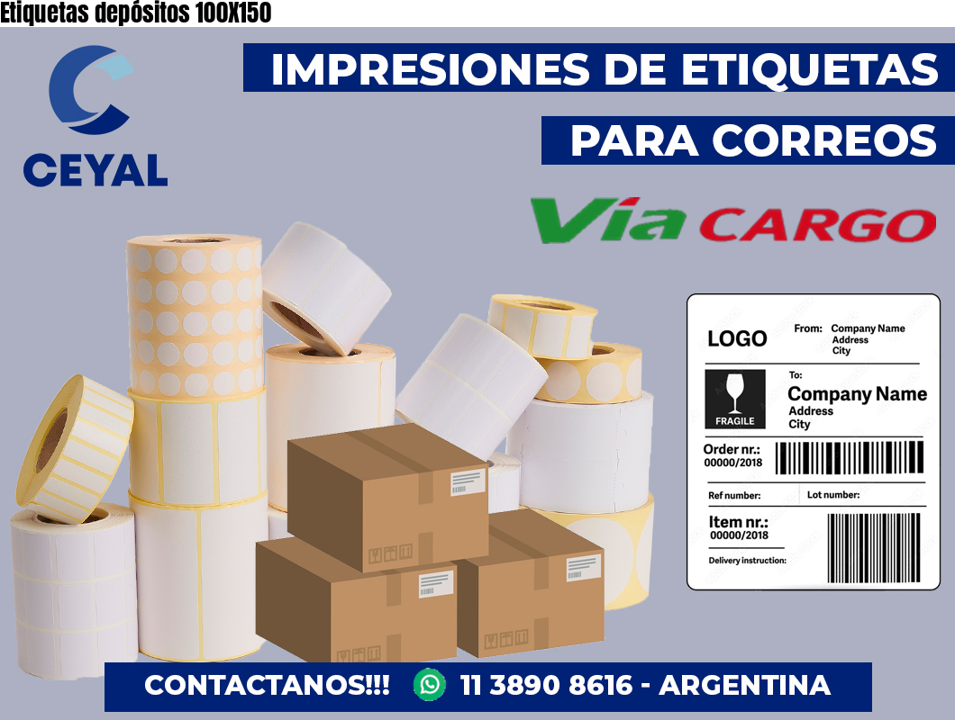 Etiquetas depósitos 100X150