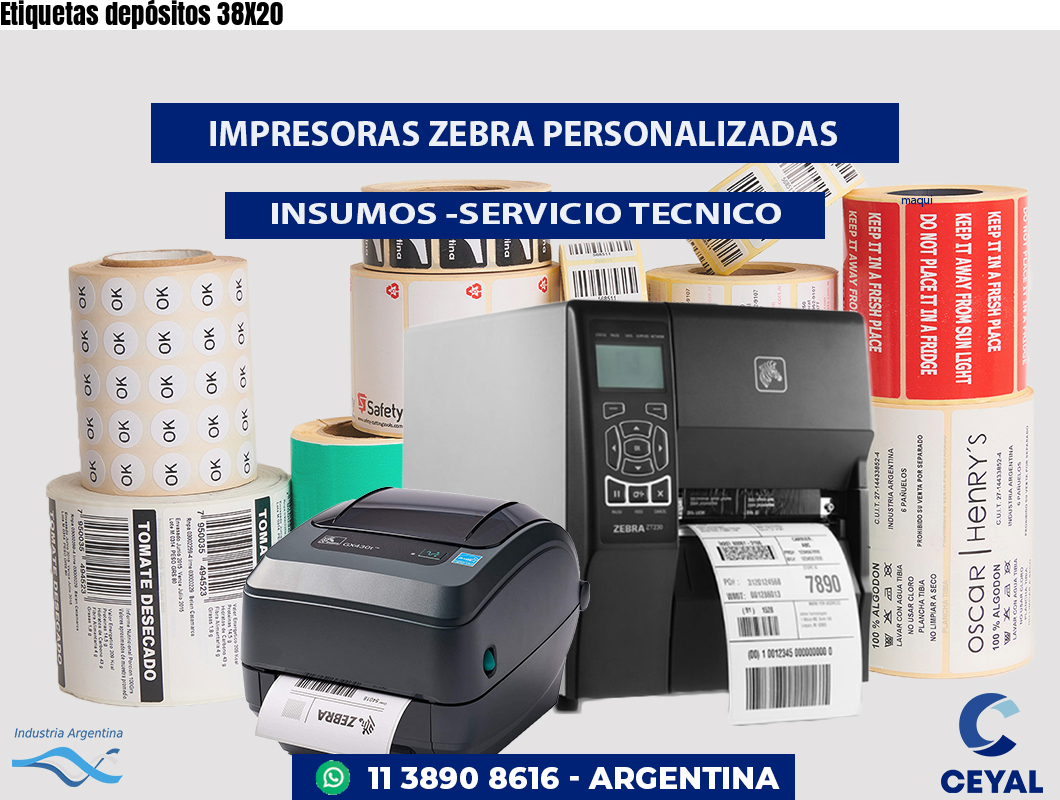 Etiquetas depósitos 38X20