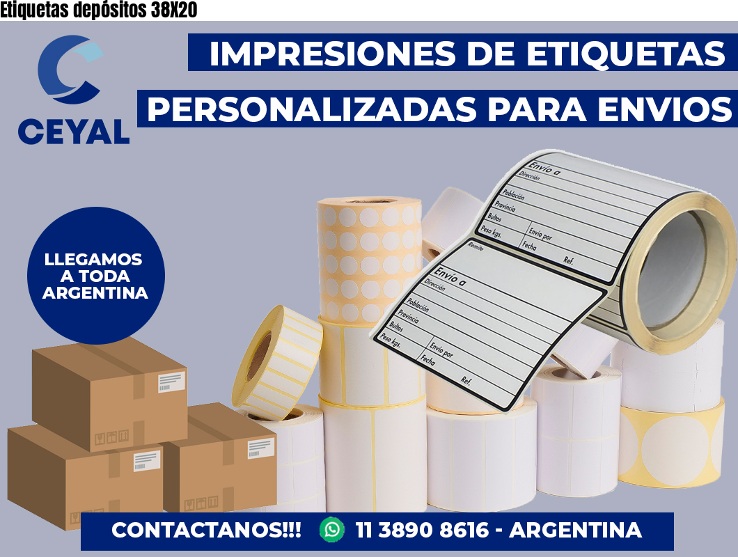 Etiquetas depósitos 38X20