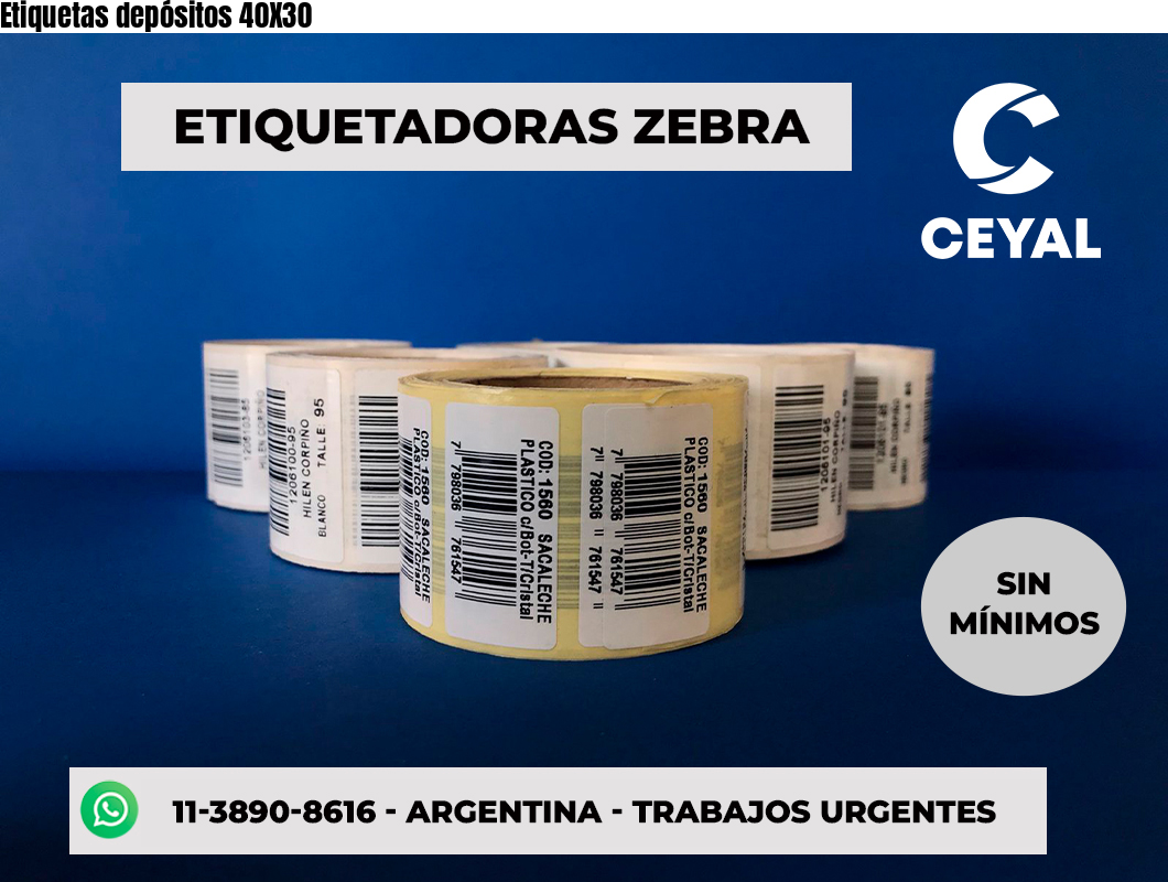 Etiquetas depósitos 40X30